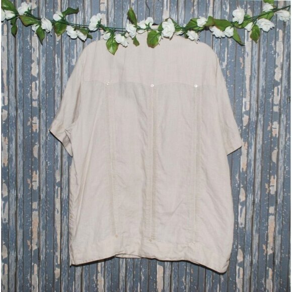 Signature By Mojito Collection Men's Linen Shirt Size 2X Guayabera Button Up SS - Picture 5 of 7